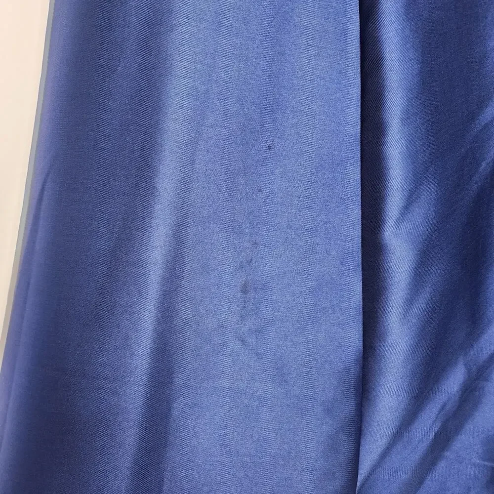 Blue Mikado Strapless Prom Dress Formal Homecoming Gown